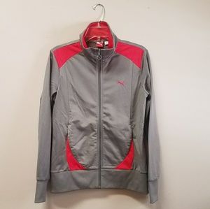 Gray and Pink Puma Workout Jacket